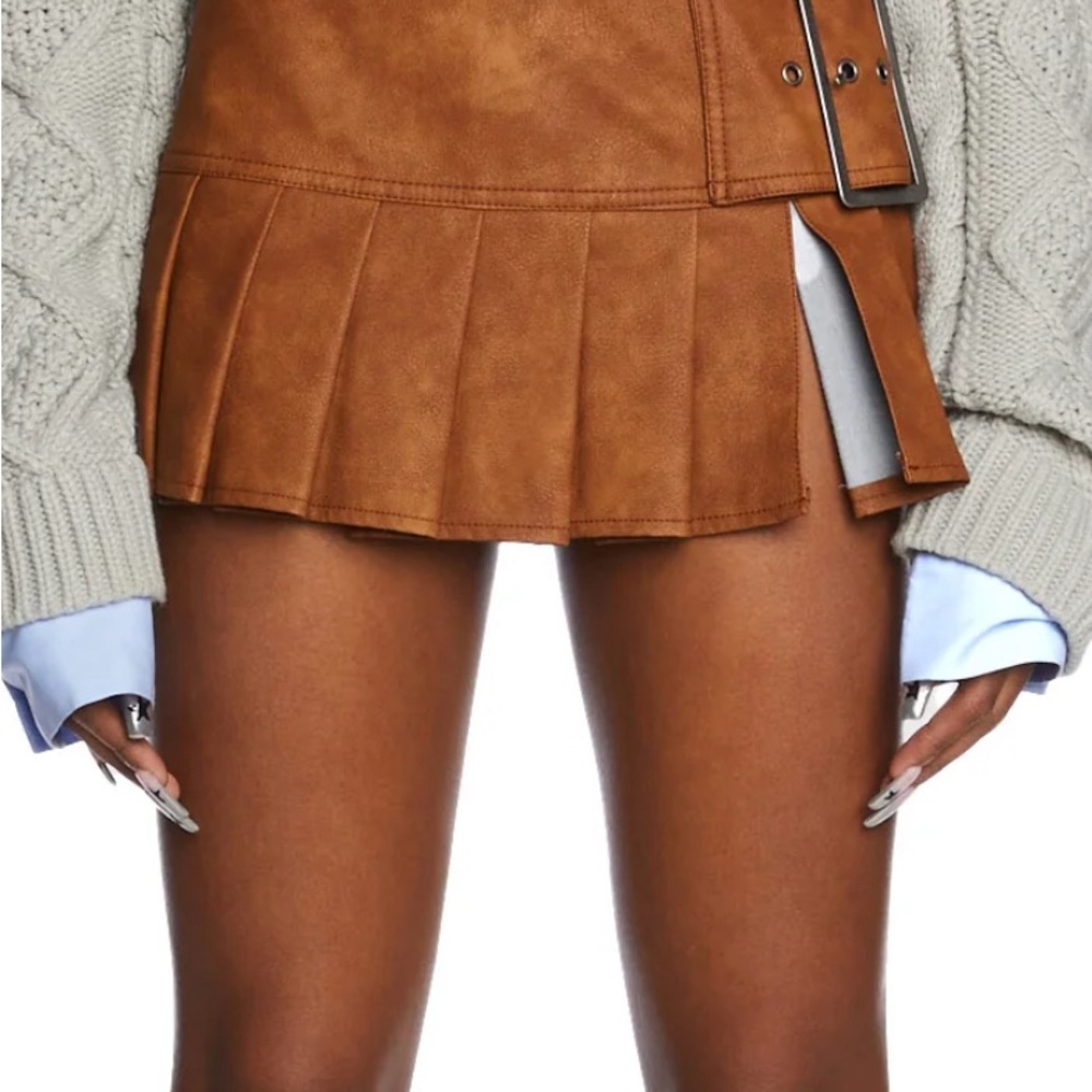 Dolls Kill Brown Pleated Skirt